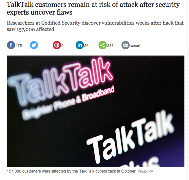 Codified Security’s research on TalkTalk’s web security published in ...